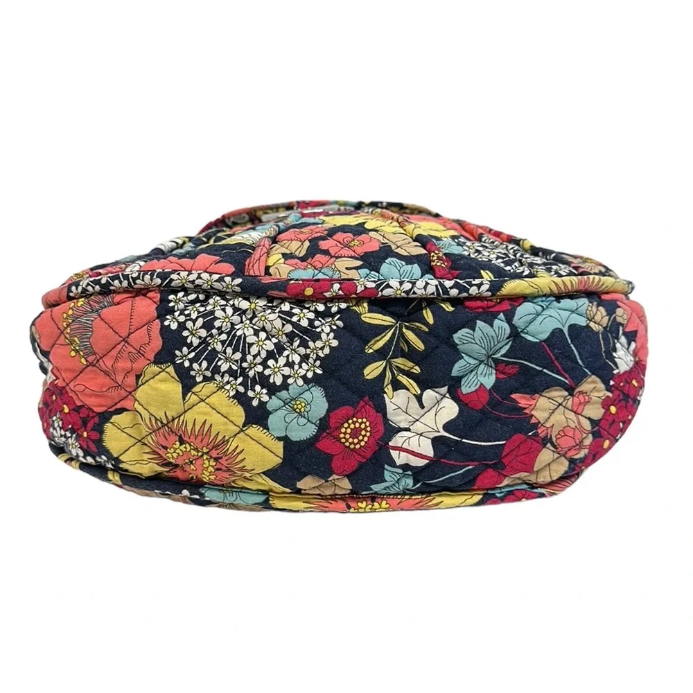 Vera Bradley Saddle Bag Happy Snails Multi Color Medium Crossbody Purse Tote Bag